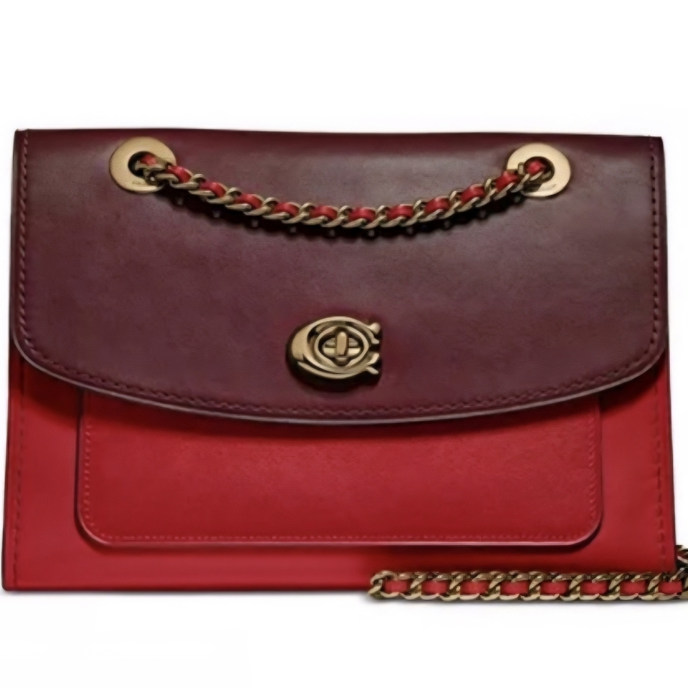 Rare, Coach Parker ColorBlock 3-toned Burgundy,Red And Taupe No Longer Made